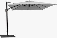 Hyde Luxe Tilt parasol inkl. fod 3x3 meter light grey