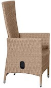 Isabella positionsstole 2 stk i poly rattan natur