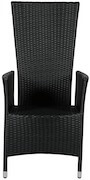 Isabella positionsstole 2 stk i poly rattan sort